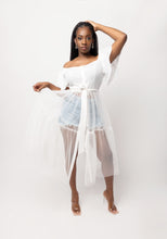 Load image into Gallery viewer, Button Down Sheer Tulle - White
